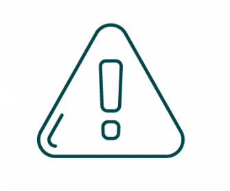 Icon dunkelgrünes Ausrufezeichen