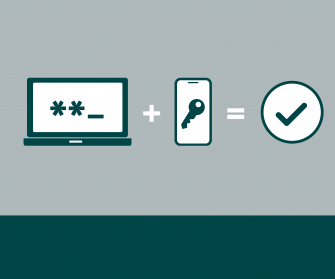 Eingabe von Passwort in Laptop plus Identifizierung auf Smartphone ergeben Zwei-Faktor-Authentifizierung